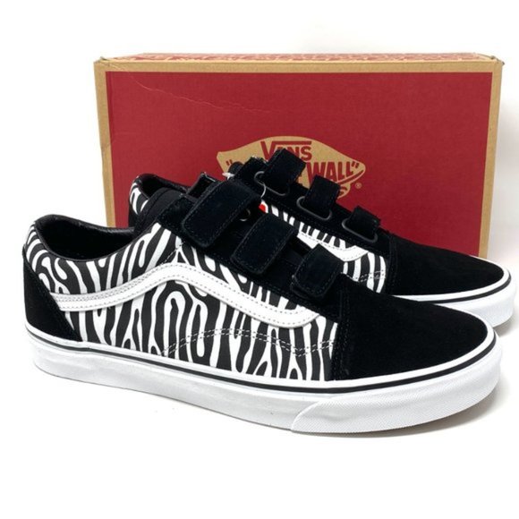 VANS Old Skool V Zebra Black Suede Canvas Sneakers Shoes Womens Size VN0A3D296DB - Picture 9 of 12